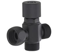 Robinet noir mat 3 voies mâle - mâle - femelle ecrou tournant 12x17 (3/8) - Pour raccordement douchette hygiène sur WC ou robinetteries pour lavabo double vasque NOYON & THIEBAULT