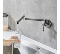 Robinet Pliant Mur Mural Robinet Pot Remplissage de Casserole a Osmose Inverse Robinetterie de Cuisine G1/4,Gris Pistolet