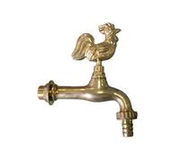 Boutté Robinet de jardin 402Q – Poignée coq en laiton, motif animal, Entrée 15x21, Or