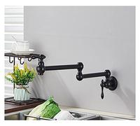 Robinet Rotatif, Robinet de cuisine en laiton brossé or chanter évier froide robinet d'eau mitigeur 360 Rotation mural(Black A)