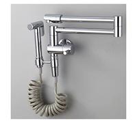 Robinet Rotatif, Robinet de cuisine pliable évier mitigeur laiton noir/doré/chrome 360 degrés simple froid mural rotatif bidet robinet(2)