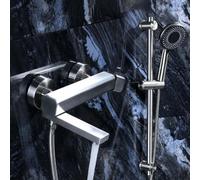 Robinet Salle Bain Baignoire et Douche Brossé Entraxe 150mm Mitigeur Baignoire avec Douchette 5 Modes