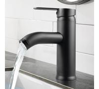 Robinet Salle Bain Noir, Acier Inoxydable Mitigeur Lavabo, Mitigeur Salle de Bain, Robinet Salle de Bain avec Bobine en Céramique, Robinet Lavabo Salle de Bain pour Les Salle de Bain, de Toilettes