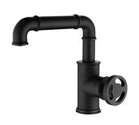 Robinet Salle Bain Vintage industriel Steampunk Style Mitigeur Lavabo Robinet, Noir laiton Robinet, Valve en Céramique, Froid & Chaud Disponible, Pour Ingénierie Décoration Hôtels, VOMI