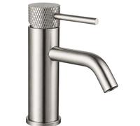 Robinet Salle de Bain Sevilla, Mitigeur Lavabo Poignée Texturée Pietro | Robinet Lavabo en Laiton Massif, Cartouche Céramique, Aérateur Anticalcaire, 2 Hauteurs, 6 Finitions