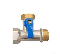 Robinet sphérique 3 voies en laiton chromé nickelé étanche | Passage complet, opération lisse, laiton durable, plaqué chrome nickel, pour les systèmes sanitaires