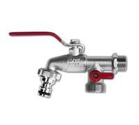 Robinet - Standard - 1/4 de tour - Acier Zingué - Sortie double - Raccord rapide
