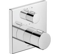 Robinet thermostatique Duravit, thermostat encastré, 2 consommateurs, carré, TH4200013010, Couleur: chrome