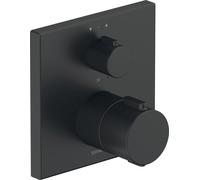 Robinet thermostatique Duravit, thermostat encastré, 2 consommateurs, carré, TH4200013046, Couleur: Noir Mat
