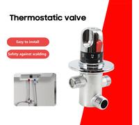 Robinet thermostatique en laiton à 3 voies pour eau chaude et froide, mitigeur de contrôle de température pour salle de bain et cuisine