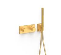 Robinet thermostatique encastré à 2 voies B-system. Or Mat 24K - TRES 30735201OM