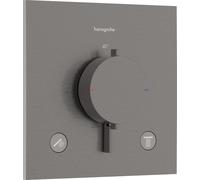 robinet thermostatique encastré Hansgrohe Ecostat Comfort E, pour 2 points de puisage, finition noir brossé