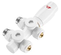 Robinet thermostatique multi-bloc pour radiateur, modèle d'angle ou traversant, raccordement G1/2, couleur blanche