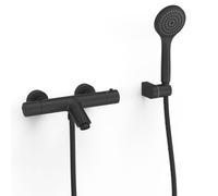 Robinet thermostatique mural pour baignoire et douche Noir mat - TRES 21617409NM