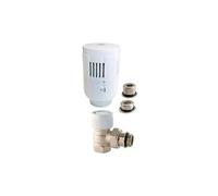 SOMATHERM FOR YOU - Robinet Thermostatique T303 Équerre Universel 3/8 (12x17) ou 1/2 (15x21) - Tête Thermostatique Liquide M30x1,5 - Corps Laiton Nickelé - Multicouleur