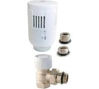 SOMATHERM FOR YOU - Robinet Thermostatique T303 Équerre Universel 3/8 (12x17) ou 1/2 (15x21) - Tête Thermostatique Liquide M30x1,5 - Corps Laiton Nickelé - Multicouleur