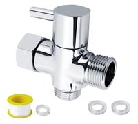 Robinet WC 3 Voies,Soupape Laiton Vanne Dérivation de Bras Douche Entrée supérieure G3/4"" Sortie inférieure G3/4"" Sortie latérale