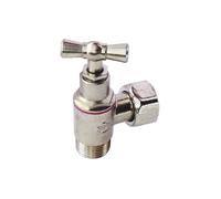 SOMATHERM FOR YOU, Robinet de WC équerre en laiton nickelé M12/17 avec écrou tournant 12/17, fermeture à potence, presse-étoupe, pour un remplissage rapide et étanchéité optimale