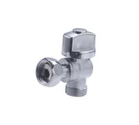 Robinet WC Quart de Tour Equerre Laiton Nickelé Mâle Femelle Ecrou Tournant 12x17 (3/8) NOYON & THIEBAULT