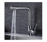 Robinets de cuisine Chrome cuisine évier robinet d'eau 360 rotation pivotant robinet mélangeur monotrou monotrou noir mitigeur XT-171(Chrome)