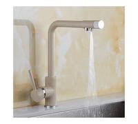 Robinets de cuisine Chrome cuisine évier robinet d'eau 360 rotation pivotant robinet mélangeur monotrou monotrou noir mitigeur XT-171(Beige)