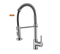 Robinets de Cuisine Robinet de Cuisine, avec Levier extractible, Tuyau de pulvérisation Simple, Robinet de Cuisine, avec pulvérisateur extractible, Bobine de Valve en Laiton, pour Famille (Noir de