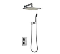 Robinets LED Baignet thermostatique Salle Robinet Bain mélangeur Mural bouchette de Douche, 8 Pouces