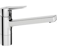 Hansa Mitigeur d'évier Twist 09142283 – Bec pivotant, sécurité, saillie 199 mm – Chrome