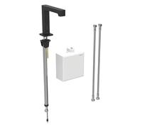 Geberit Brenta - Commande électronique de chasse d'eau, pour eau froide, alimentation par pile, easy to clean, noir mat 116.174.14.1