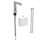 Geberit Brenta - Mitigeur de lavabo thermostatique électronique, alimentation par pile, easy to clean, inox brossé 116.178.SN.1