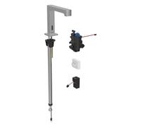 Robinetterie de lavabo Geberit Brenta, saillie 195mm, avec mitigeur thermostatique, alimentation au réseau, pour boîtier de fonction encastré, 116197SN1, Couleur: Aspect inox/brossÃ©, revÃªtement easy