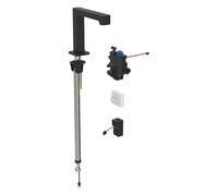 Robinetterie de lavabo Geberit Brenta, saillie 195mm, avec mitigeur thermostatique, alimentation au réseau, pour boîtier de fonction encastré, 116.197.14.1, Couleur: noir mat, revêtement easy-to-clean
