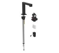 Robinetterie de lavabo Geberit Brenta, saillie 195mm, sans mélangeur, alimentation au réseau, pour boîtier de fonction encastré, 116191141, Couleur: noir mat, revêtement easy-to-clean - CM