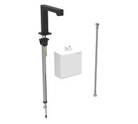 Robinetterie de lavabo Geberit Brenta, saillie 195mm, sans mélangeur, fonctionnement en générateur, avec boîtier de fonction AP, 116175141, Couleur: noir mat, revêtement easy-to-clean - CM