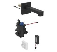 Robinetterie de lavabo Geberit Brenta, saillie 220mm, avec mitigeur thermostatique, alimentation par pile, pour boîtier de fonction encastré, 116.298.14.1, Couleur: noir mat, revêtement easy-to-clean