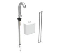 Geberit Piave - Mitigeur électronique de lavabo, alimentation par pile, easy to clean, inox brossé 116.164.SN.1