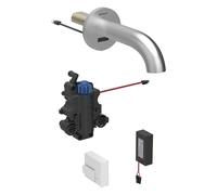 Robinetterie de lavabo Geberit Piave, saillie 170mm, avec mitigeur thermostatique, alimentation par pile, pour boîtier de fonction encastré, 116268SN1, Couleur: Aspect inox/brossÃ©, revÃªtement easy-t