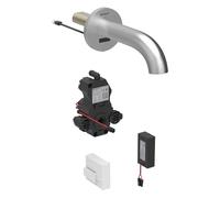 Geberit Piave - Robinet de lavabo électronique encastré, alimentation par pile, easy to clean, inox brossé 116.284.SN.1