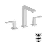 Robinetterie de lavabo hansgrohe Tecturis E 150, 3 trous, avec vidage PUSH, portée de 158 mm, EcoSmart+, 73030700, Couleur: Blanc mat