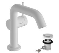 Hansgrohe Mitigeur lavabo Tecturis S sur pied blanc mat avec vidage 73323700