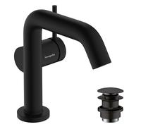 Robinetterie de lavabo hansgrohe Tecturis S 110 Fine CoolStart, EcoSmart+, avec vidage Push-Open, portée de 130 mm, 73320670, Couleur: noir mat