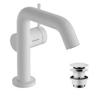 Robinetterie de lavabo hansgrohe Tecturis S 110 Fine CoolStart, EcoSmart+, avec vidage Push-Open, portée de 130 mm, 73320700, Couleur: Blanc mat