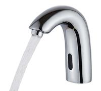Robinetterie infrarouge sans contact - Robinetterie de lavabo - Capteur 1 m - Eau froide uniquement - Raccord fileté G1/2 - 4 piles AA (non fournies) - Montage en saillie - Laiton - Argent