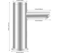 Robinetterie sans contact - Robinet de lavabo - Capteur infrarouge - Mitigeur eau chaude/froide - Montage en saillie - Acier inoxydable 304 chromé - Alimentation par piles 4x AA 6 V - Argent