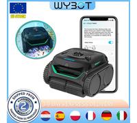Robot aspirateur de piscine sans fil WYBOT C2, aspiration 3592 GPH, double brosse, double filtration, autonomie 180 min, contrôle par application, pour piscines enterrées et hors sol jusqu'à 1614 WYBO