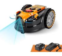 Robot aspirateur OcuMow sans fil, doté d'une navigation visuelle basée sur l'intelligence artificielle. Adapté pour les surfaces jusqu'à 150 m², il évite les obstacles et est très silencieux