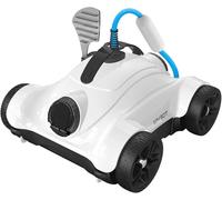 Robot de piscine 150W, puissant pour nettoyer les grandes feuilles et les pierres. Aspirateur de piscine à double moteur, avec 3 fonctions de programmation et une brosse de nettoyage pour le fond