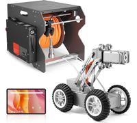 Robot d'inspection SucceBuy avec portée de 60 m, robot de détection de tuyauterie avec caméra avant/arrière 2 MP & tablette à écran tactile, caméra tubulaire étanche avec éclairage & compteur de dista