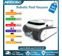 Robot nettoyeur de piscine AIRROBO PC10, nettoyage automatique sans fil des parois et du sol, planification de la route, sélection du mode de nettoyage BLANC