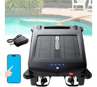 Robot nettoyeur de piscine solaire avec contrôle par application, double mode de charge et 2 vitesses, évite les obstacles intelligents pour un écrémage efficace de toutes les piscines